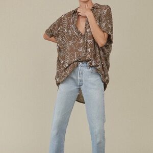 Acacia koki kapa dress brown floral Mombasa style XL